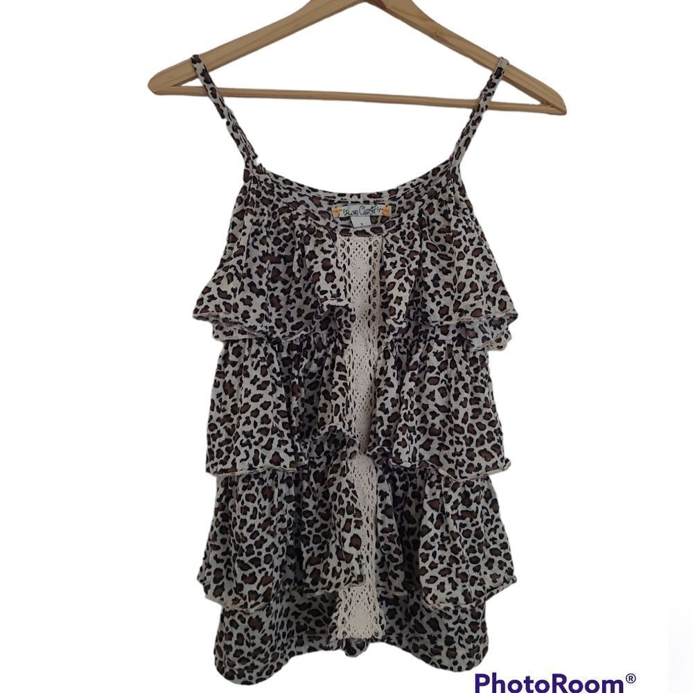 women's top Love change cheetah print tan top size small